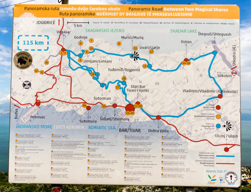 Informationstafel Panoramastrasse Skadarsko jezero